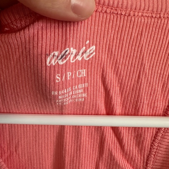 Aerie Coral Ribbed Tank Top Razorback Bodysuit Size Small Women’s - Picture 4 of 7